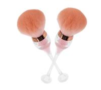 OUNONA 2pièces Brosse à Ongles Poudre Douce Tête Large Forme Verre Rouge Nettoyage Manucure Portable Brosse Dépoussiérante Compacte Et Légère Pour Ongles