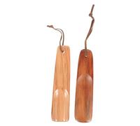 OUNONA 2pièces Chausse-pied Bois à Manche Longue Aide Au Chaussage Portable Pour Personnes Âgées Avec Cordelette De Suspension Et Surface Lisse