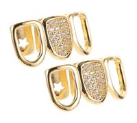 OUNONA 2pièces Grillz Zircon Prothèse Amovible pour Halloween Accessoire de Cosplay Hip-hop Bijoux pour Adultes