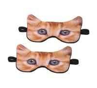 OUNONA 2pièces Masque De Sommeil Lot De Motif Chat Réaliste Bandeau Pour Yeux Blocage Lumière Voyage Maison Sieste Rapide