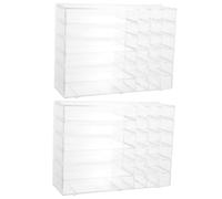 OUNONA 2pièces Organisateur de Cosmétiques Acrylique Transparent Boîte à Maquillage Amovible Présentoir de Bureau pour Ranger Rouges à Lèvres et Produits de Beauté