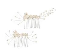 OUNONA 2pièces Peigne de Cheveux Perles pour Mariée Lot de Accessoires pour Femmes Peigne de Mariage Décoré
