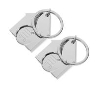 OUNONA 2pièces Porte-clés Jetons De Caddie Forme De Maison Jetons Pendentifs Métalliques De Déverrouillage pour Chariot De Supermarché