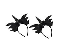 OUNONA 2pièces -têtes Forme De Chauve-souris Licorne Pour Halloween Lot De Bandeaux Décoratifs Pour Cheveux Noir