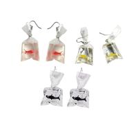 OUNONA 3 Paires Boucles Oreilles Requin Amusantes Réglables Transparentes Fantaisie Décalées pour Femmes Accessoires Colorés et Confortables Couleur Aléatoire
