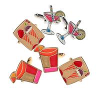 OUNONA 3 Paires De Boutons De Manchette pour Homme : Boutons De Manchette Uniques en Forme De Boisson pour Vêtements ; Boutons De Manchette Tendance pour Chemises, Festivals, Fêtes Ou