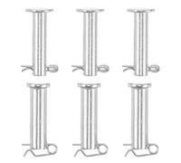 OUNONA 3 paires de chapes et goupilles fendues - Fixations en acier à tête plate M10x35mm, M8x35mm avec clips en R pour système de verrouillage d'attelage, tondeuses à gazon et crics