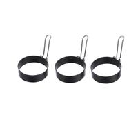 OUNONA 3 pièces Anneaux de Cuisson Œufs Inox Non Adhérents Moules Ronds Épais avec Poignée Rotative Lot pour Pancakes et Crumpets Outils Cuisine et