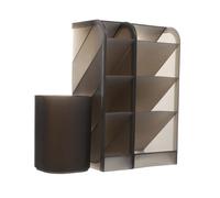 OUNONA 3 pièces Boîte de Rangement Transparente pour Maquillage et Bureau Support Multifonctionnel pour Pinceaux et Rouges à Design Oblique Pratique et Organiseurs de Bureau Compacts
