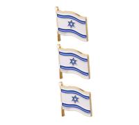 OUNONA 3 pièces Broche Drapeau Israël Créative Épingle Patriotique Légère pour Vêtements Badge Amitié Symbolique