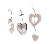 OUNONA 3 Pièces Cœurs en Bois Vintage pour Décoration Maison et Mariage, Suspendus de Cœur, Ambiance Romantique et Style Rustique pour Salon