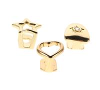 OUNONA 3 Pièces Grills Dentaires Hip Hop Or Finition Dorée avec Motifs Cœur et Étoile Accessoires Unisexes pour Fête et Performance Caps Uniques pour Dents Éclatantes