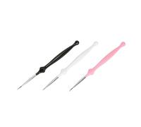 OUNONA 3 pièces Pinceaux de Nail Art DIY de Outils de Dessin à Pointe Fine Blanc Rose pour Manucure et Pédicure pour Dessiner Fleurs et Motifs