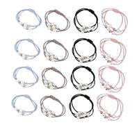 OUNONA 30 pièces Hair Rings Harajuku Style Elastic Ponytail Holders With Beads Mixed Colors Chic Hair Accessories For Women And