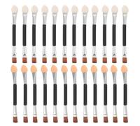 OUNONA 30 Pinceaux à Paupières Double Embout avec Applicateur Biseauté et Embout en Coton Latex Tube en Aluminium Argenté Outil Maquillage Yeux et Sourcils Set Compact 30 Pièces