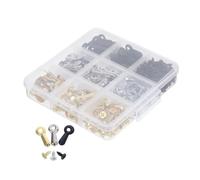 OUNONA 300 pièces Attaches Métalliques pour Cadre Photo Boutons Rotatifs avec Vis Fixations pour Cadres Photos Or Noir Installation Facile pour Maison Bureau Galerie