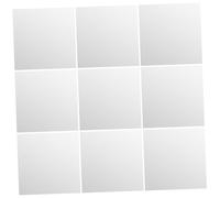 OUNONA 32 pièces Stickers Muraux Miroir Carrés Auto Adhésifs Décoratifs DIY pour Salle de Bain et Salon Miroir Murale Décoration Facile à Poser Brillant et Amovible pour Murs Carrelage
