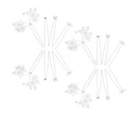 OUNONA 36 Pièces U Shaped Hair Pins Set With Fake Pearls And Rhinestone Flowers Decorative Bridal Hair Accessories For Brides And Bridesmaids Easy To Use For Elegant Updos