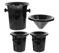 OUNONA 3pièces Lot de Crachoirs à Vin Épais Double Poignée Seaux à Glace Noirs pour Événements Et Dégustations