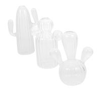 OUNONA 3pièces Vase Verre Transparent Vases à Fleurs pour Cactus pour Composition Intérieure