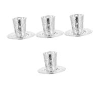 OUNONA 4 Ensembles Tasse de Vin Alliage de Zinc Plateau Élégant pour Shabbat Tasse Rétro Sculptée pour Célébrations Spéciales