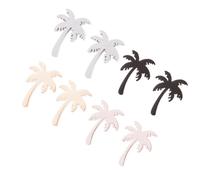 OUNONA 4 Paires Lot Boucles D'oreilles Pour Femme Et Fille Délicates Et Uniques Acier Inoxydable Noir or Argent Rose De Chaque Couleur