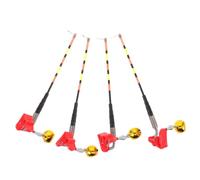 OUNONA 4 Pièces Alarme Électronique de Pêche Sensible avec Lumière LED pour Flotteur et Canne, Compatible Pêche au Leurre en Bord de Mer, Matériau Plastique et Métal avec Clip-on