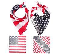 OUNONA 4 pièces Bandeaux Patriotiques Américains Ensemble Motif Drapeau Accessoires de Mode pour Fête de Indépendance et Autres Occasions