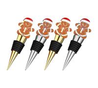 OUNONA 4 Pièces Bouchons de Bouteille de Vin Métalliques Noël Bouchons Étanches pour Bouteilles Verre Cache-bouteilles Décoratifs pour Garde Fraîcheur de Boissons Accessoires Festifs pour