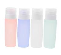 OUNONA 4 pièces Bouteilles de Voyage Silicone Ensemble de Flacons Squeezables pour Toiletries pour Shampooing Lotion et Accessoires de Voyage Pratiques Couleur Couleur Aléatoire