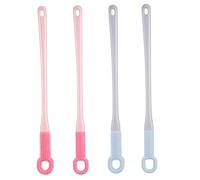 OUNONA 4 pièces Brosse à Orteils Silicone avec Long Manche Nettoyage Orteils Brosse Exfoliante pour Soin des Féminins Facile à Rincer et Durable