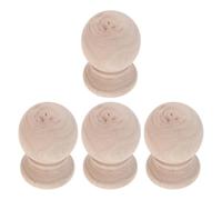 OUNONA 4 Pièces Colonne de Support pour Rampe D'escalier en Bois Massif Ronde, Style Moderne Minimaliste, Polyvalente pour Maison et Espaces Commerciaux