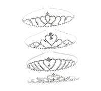 OUNONA 4 pièces Couronne Princesse pour Filles avec Tête Ajustable Confortable pour Anniversaire et Fête Design Durable sans Danger pour Peau