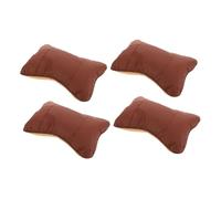 OUNONA 4 Pièces Coussin de Nuque Voiture Appui-tête Respirant et Doux pour Conducteur et Passager Housse Amovible et Facile à Nettoyer Accessoire Intérieur Marron