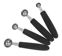 OUNONA 4 Pièces Cuillère à Glace en Acier Inoxydable Multifonctionnelle Poignée en Plastique, Cuillère à Melon Simple et Élégante pour Fruits et Desserts