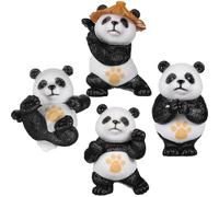 OUNONA 4 pièces Figurines Panda Miniatures Décoration Gâteau et Bureau Adorables Ornements Animaux Résistants Usage Intérieur et Extérieur pour Maison et Jardin