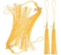 OUNONA 4 Pièces Gland de Chapeau de Docteur, Pompon à Pendentif de Remise de Diplômes, Polyester, 40cm, Or, Breloque Année, pour Cérémonies de Remise des Diplômes et Fêtes