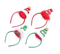 OUNONA 4 Pièces Headbands de Noël Garçon Fille avec Éléments Xmas Accessoires Coiffure Festifs pour Fille et Garçon Décorations Cheveux Confortables et Durables