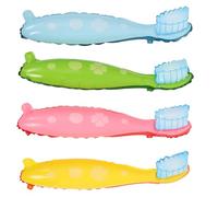 OUNONA 4 pièces Lot de Ballons Géants Brosse à Dents Décoration Originale pour Fête Ballons Gonflables Colorés Jaune Rose Bleu Vert Accessoire Unique et