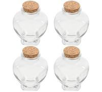 OUNONA 4 pièces Lot de Bocaux Verre Cœur avec Bouchons Liège Pots à Sable Décoratifs pour Souvenirs Bijoux et Créations Artisanales