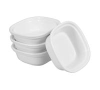 OUNONA 4 pièces Lot de Coupelles Céramique Blanche Petites Coupelles à Sauce Résistantes Chaleur Récipients à Apéritif et Dips pour Cuisine et Table Réutilisable