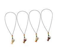 OUNONA 4 Pièces Pendentif Forme de Mini Tambour Africain Collier Décoratif pour Souvenirs de Voyage