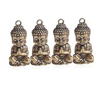 OUNONA 4 Pièces Pendentifs Bouddha Laiton Antique de Porte Clés Décoratifs pour Bricolage Figurines de Bureau Spirituelles et Uniques pour Ornementation Maison ou