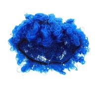 OUNONA 4 pièces Perruques Afro Bouclées Coloris Bleu Perruque Clown Drôle Années Accessoire Déguisement Carnaval Halloween Fête Rockeur