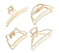 OUNONA 4 pièces Pince à Cheveux Zinc Alloy Lot de Clips Griffe Accessoires Élégants pour Cheveux Épais ou Fins Design Pratique pour Coiffure