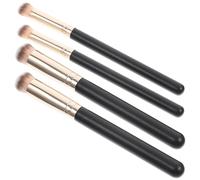 OUNONA 4 pièces Pinceaux de Maquillage Bois Lot de Brosse à Anticernes Angulaire et Plat Accessoires Pratiques pour Maquillage Parfait et Naturel