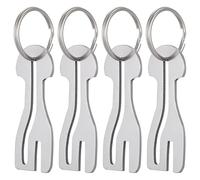 OUNONA 4 Pièces Porte-clés en Alliage de Zinc Jeton de Chariot Argenté, Décoration de Clés Pratique, Détachable Après Déverrouillage du Panier pour Achats Faciles