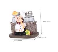 OUNONA 4ensembles Pots à Épices Avec Figurine De Chef Décorative Lot De Bouteilles Assaisonnement Avec Couvercles Organisateur Épices Pour Cuisine Petits Récipients De Rangement