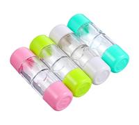 OUNONA 4pièces Boîte Rgp Rigide pour Lentilles De Contact Mini Étui Protecteur Portable pour Stockage De Lentilles Cosmétiques Compact Et Transparent Couleurs Rose Blanc Bleu Vert