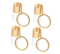 OUNONA 4pièces Flacons De Parfum Transparents Verre Vides Avec Bouchons à Vis Porte-clés Décoratifs Pour Huiles Essentielles Ou Mini Bouteilles Verre